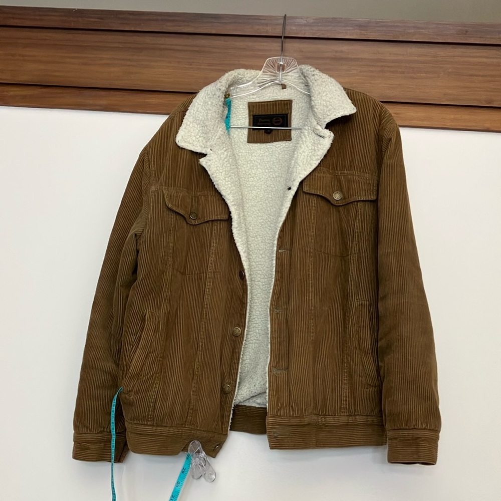 Men's Victory brand Brown Corduroy Jacket with Sherpa Lining Size M